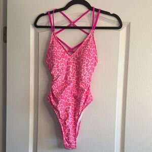 Pink Leopard Print Swimsuit